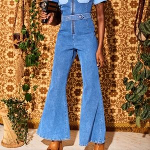 Denim hippie shake ramble on jumpsuit